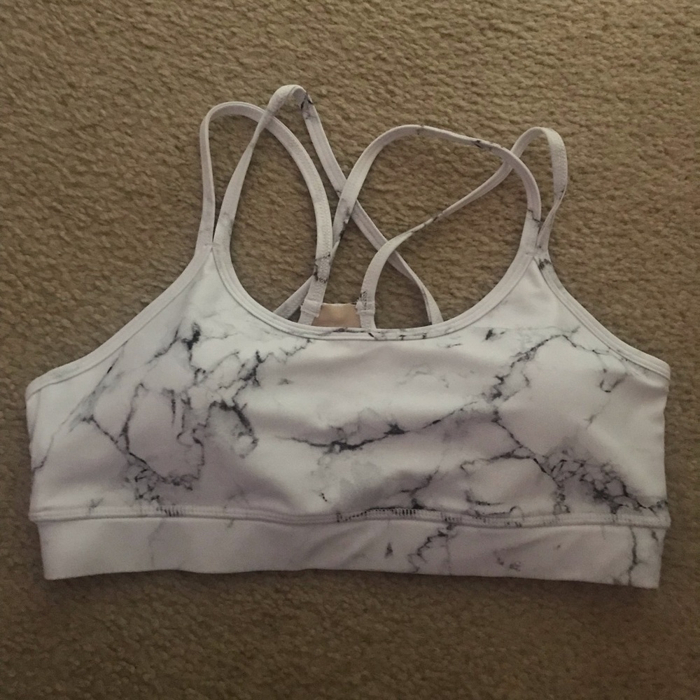 Buff bunny jade mesh bra—white marble